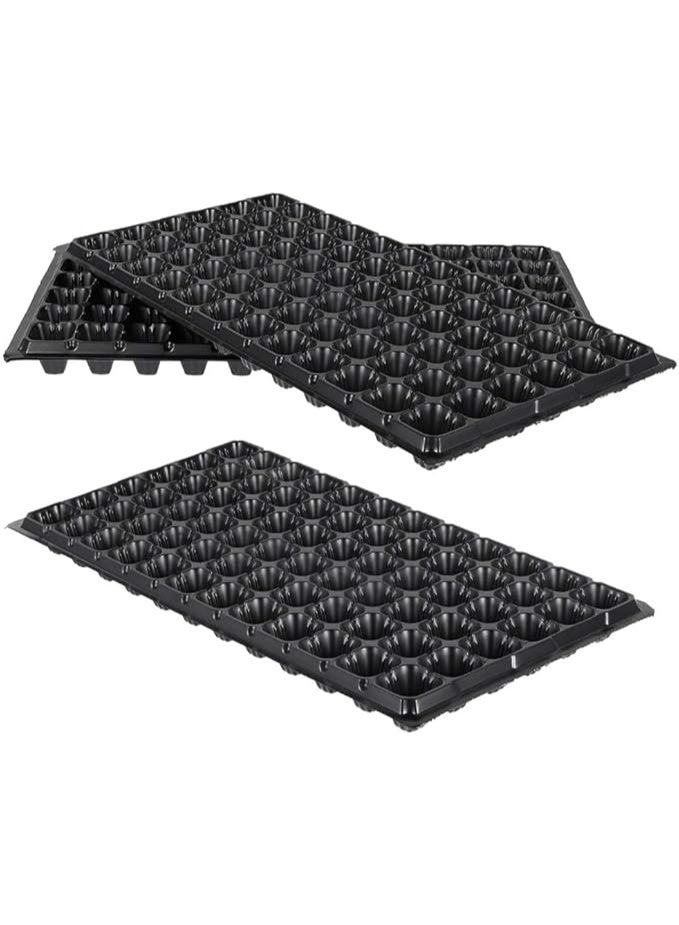 3-piece set of seed germination trays, plastic, seed kit for greenhouse, garden, nursery, and fruit and vegetable growing, black (72 holes), polypropylene plastic - Image 1